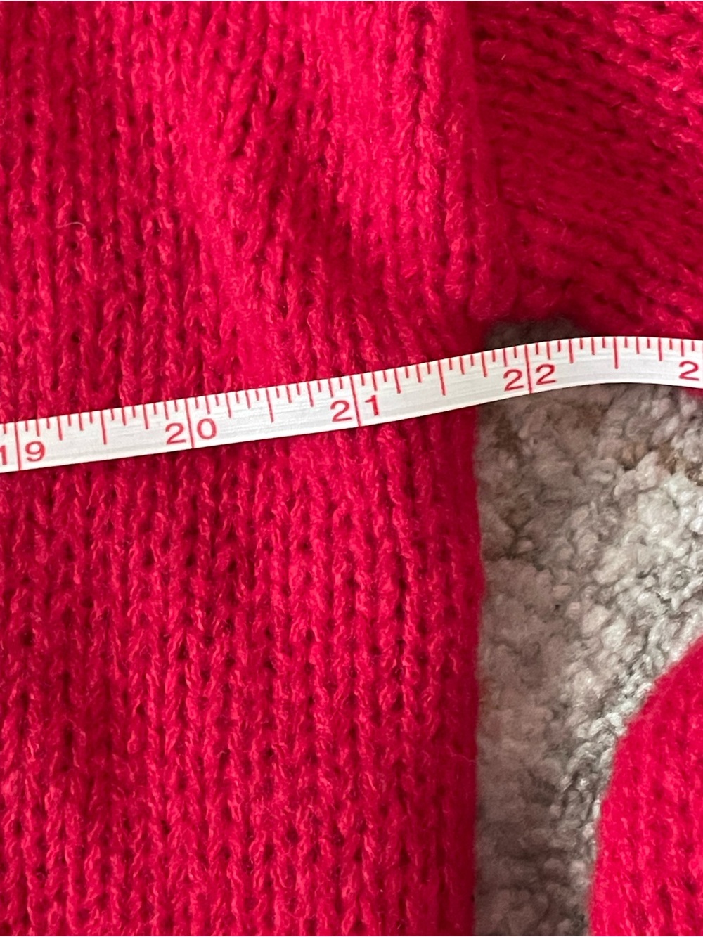 Coquette Dream: Red Knit Button-Up Cardigan with Ivory Bow Accents Size L - Picture 4 of 6